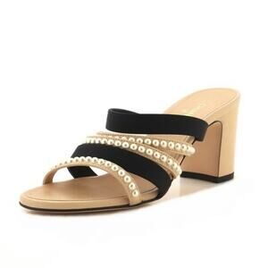 Chanel Pearl-Embellished Cocomark Sandals Brand New Size 40.5 with Box & Dustbag